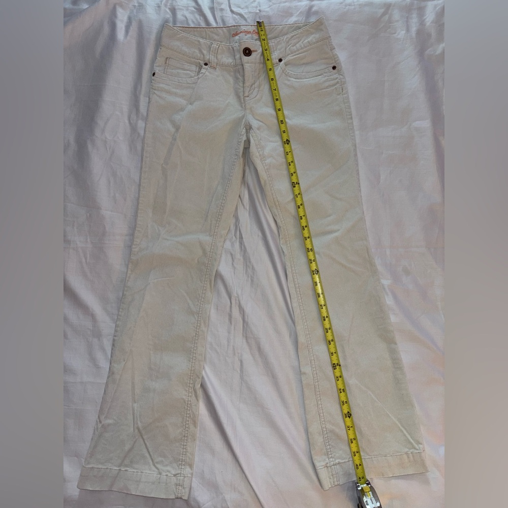Vintage Y2K American Eagle Corduroy Mid-Rise White Pants - Picture 12 of 13